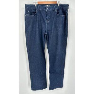 7 For All ManKind Austyn Jeans Women 40 Straight Leg High Rise Dark Wash